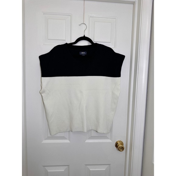 Maeve by Anthropologie Sweaters - Maeve by Anthropologie Black Cream Colorblock Sweater Vest Knit Top XL
